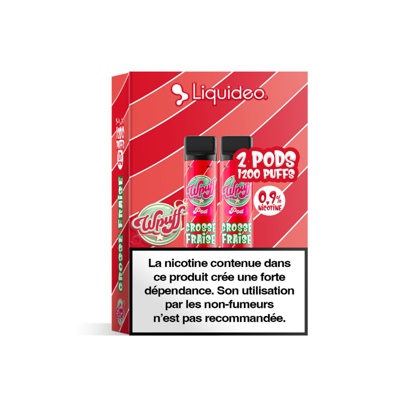 PACK DE 2 PODS 2ML 0,9% / 1,7% GROSSE FRAISE - WPUFF - LIQUIDEO