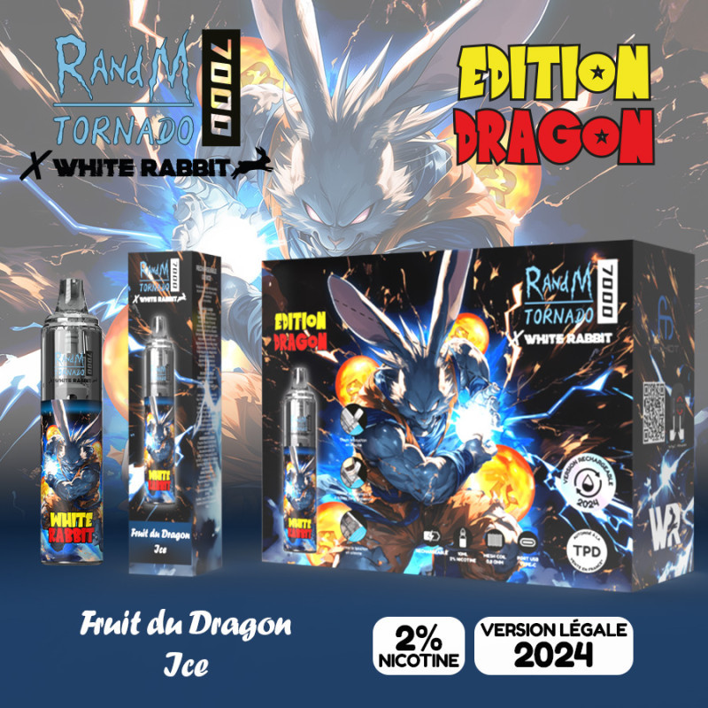 TORNADO PUFF 7000 EDITION DRAGON TPD 2% - RANDM & WHITE RABBIT