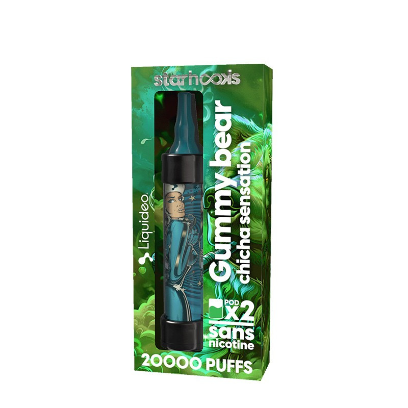 CHICHA BLEUE + 2 PODS DE 1000 PUFFS - STARHOOKS - LIQUIDEO