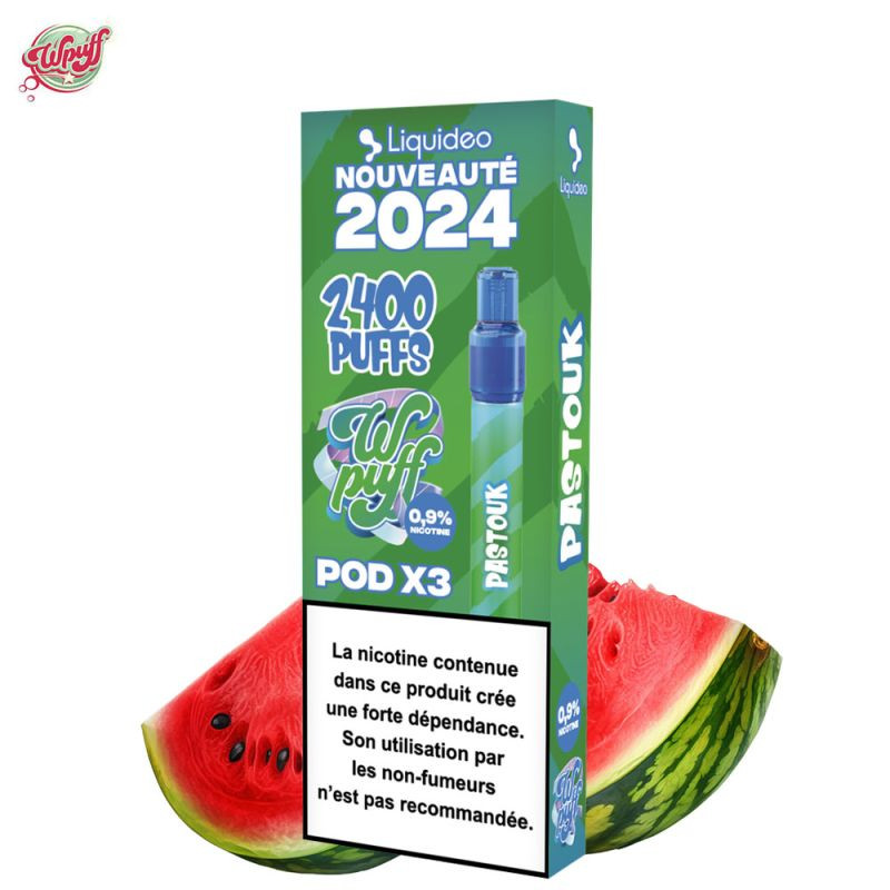 KIT PASTOUK BATTERIE + 3 CARTOUCHES 2400 PUFFS - WPUFF 2.0 - LIQUIDEO