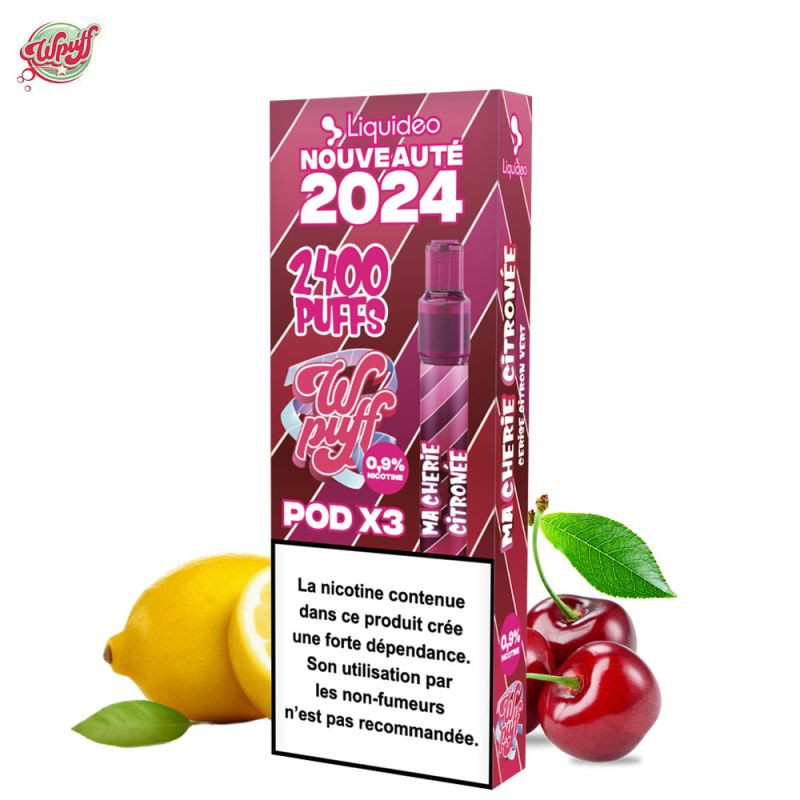 KIT MA CHERIE CITRONEE BATTERIE + 3 CARTOUCHES 2400 PUFFS - WPUFF 2.0 - LIQUIDEO