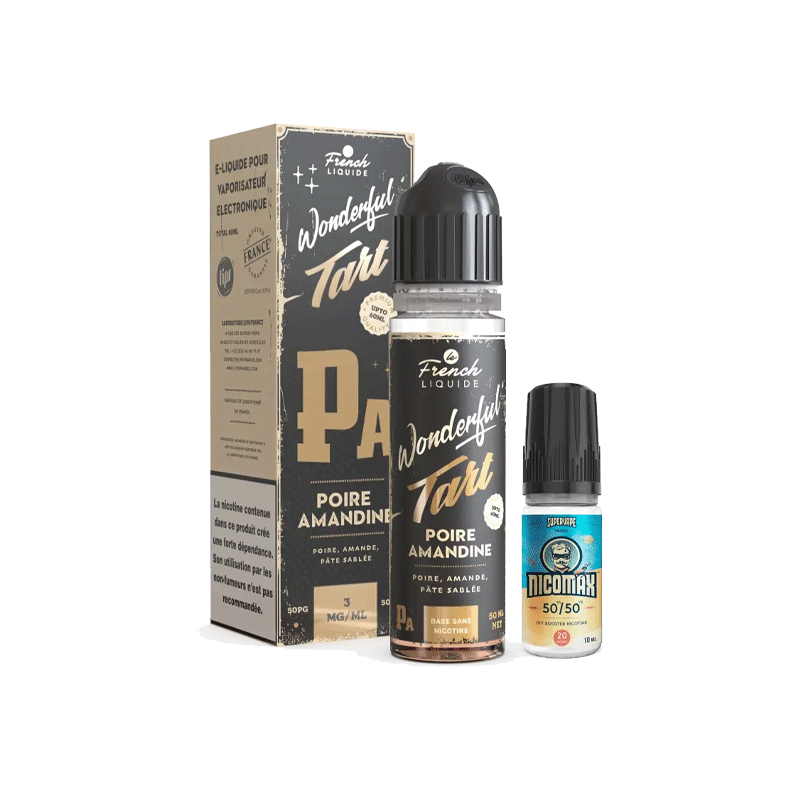 WONDERFUL TART POIRE AMANDINE 50ML + 1 BOOSTER 20MG - LE FRENCH LIQUIDE