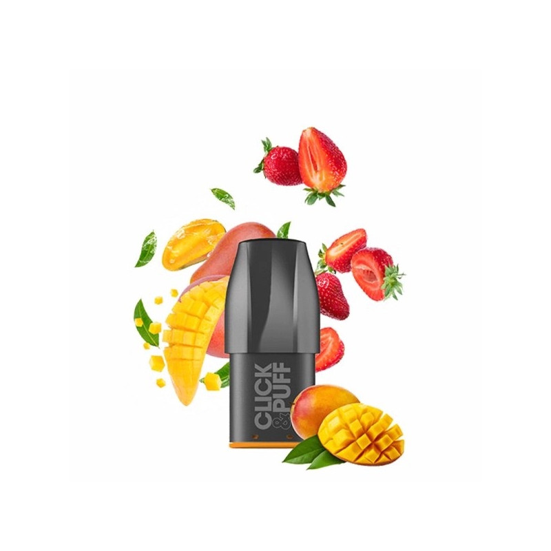CARTOUCHES CLICK & PUFF 10/20mg - FRAISE MANGUE