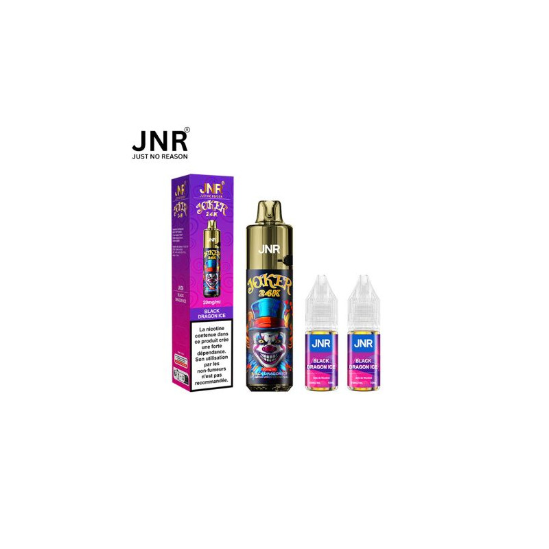 KIT BLACK DRAGON ICE 24000 PUFFS 2X10ML - JOKER BY JNR