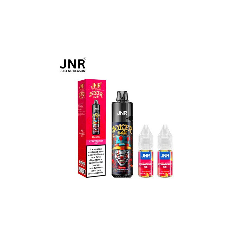 KIT STRAWBERRY ICE 24000 PUFFS 2X10ML - JOKER BY JNR