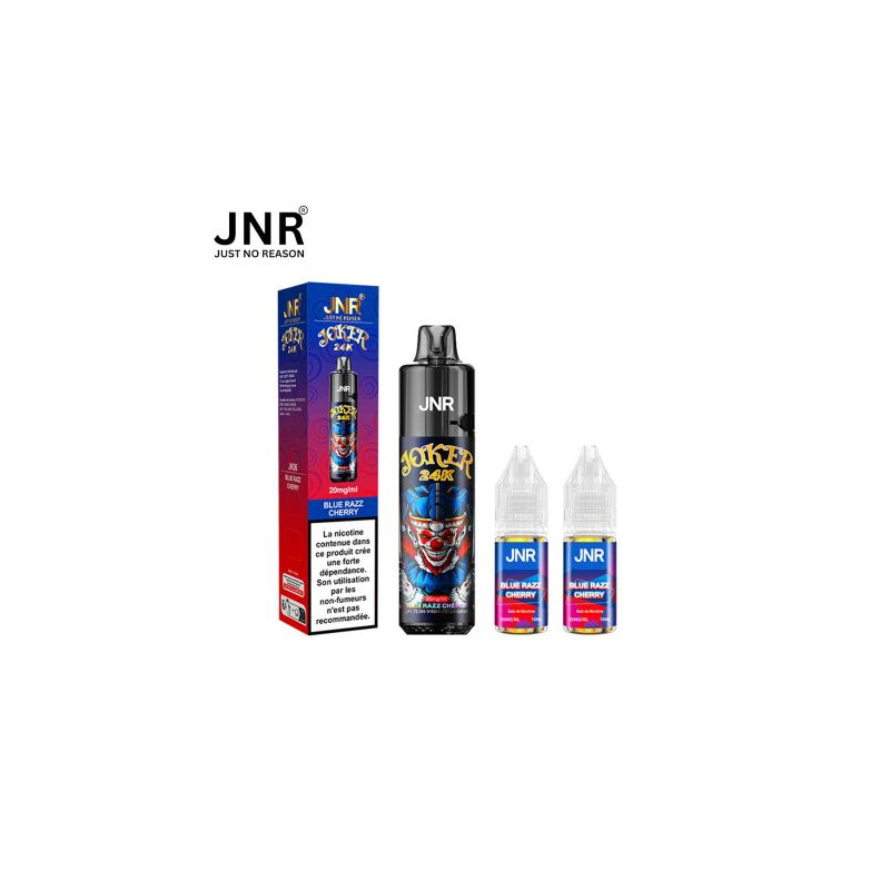 KIT BLUE RAZZ CHERRY 24000 PUFFS 2X10ML - JOKER BY JNR