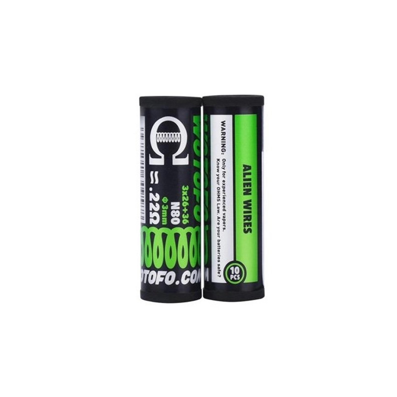 Ni80 ALIEN PREBUILT COIL 3*26+36G / 0.22Ω (10PCS) - WOTOFO