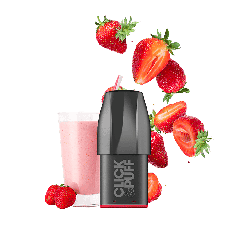 CARTOUCHES CLICK & PUFF 0/10/20mg - STRAWBERRY MILKSHAKE