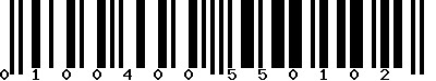 EAN-13 : 0100400550102