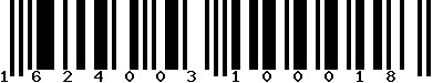 EAN-13 : 1624003100018