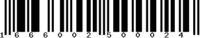 EAN-13 : 1666002500024