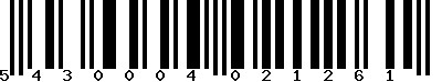 EAN-13 : 5430004021261