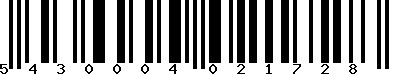 EAN-13 : 5430004021728